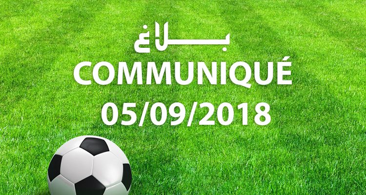 COMMUNIQUÉ DU 05/09/2018